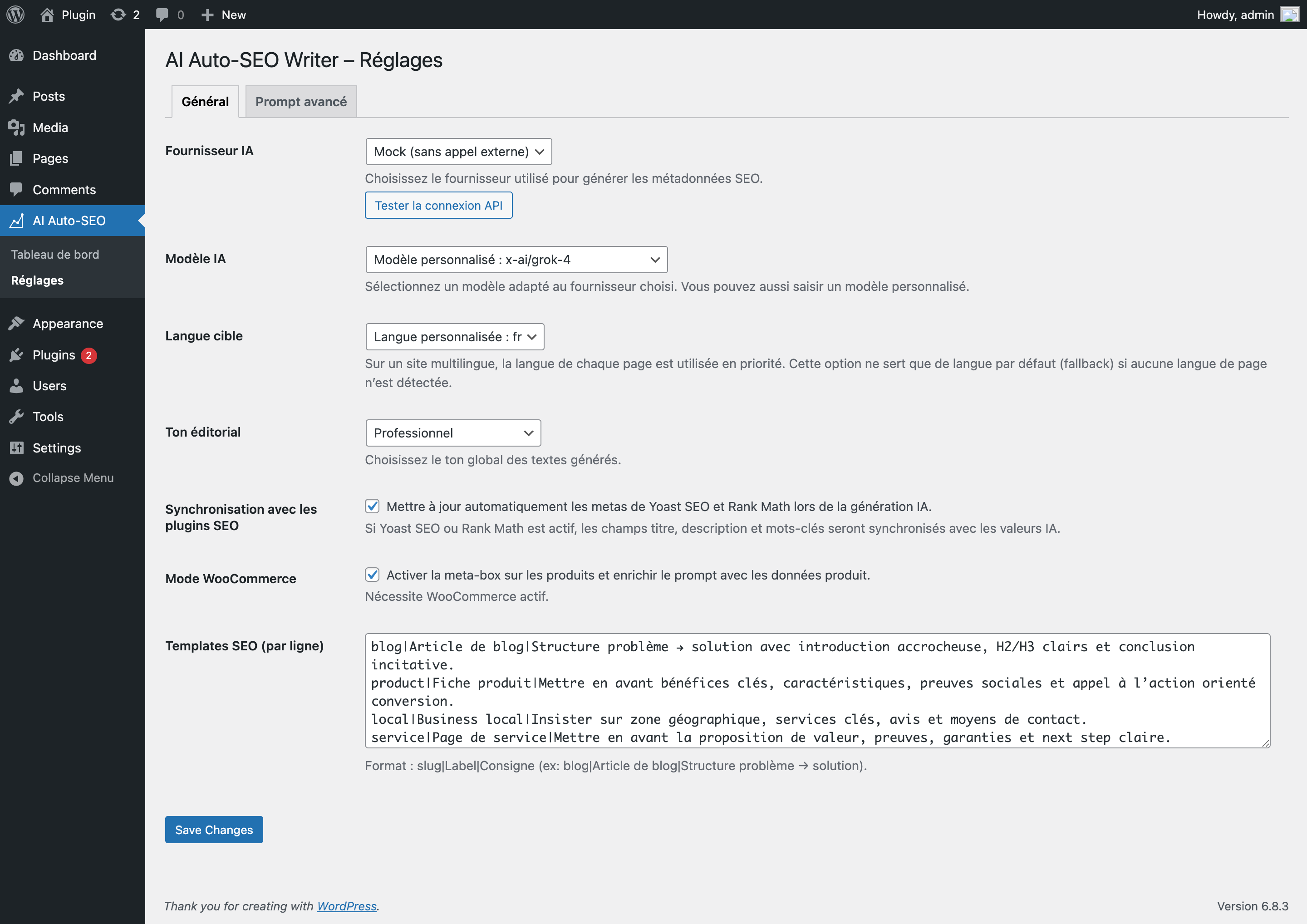 Settings > AI Auto-SEO